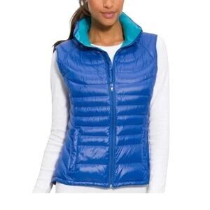 Bernardo Blue Channel Quilt Down Vest Sz M, Packable, Sporty, Outdoors